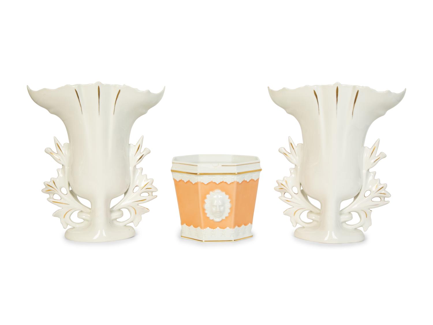 Three Mottahedeh Porcelain Articles