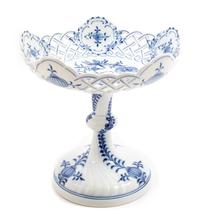 A Pair of Meissen Blue Onion Porcelain Baskets