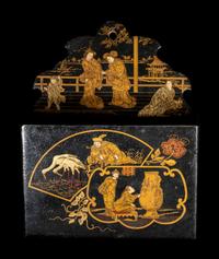 Four Japanese Export Gilt Lacquered Wares