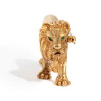 TIFFANY & CO., YELLOW GOLD LION BROOCH