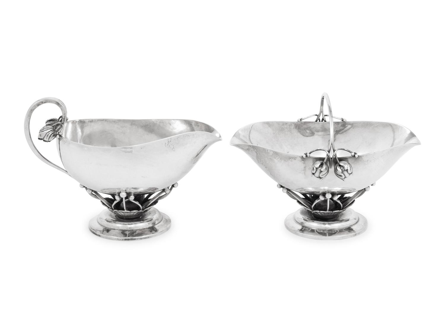 A Georg Jensen Silver Creamer and Sugar Set