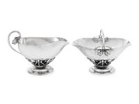 A Georg Jensen Silver Creamer and Sugar Set
