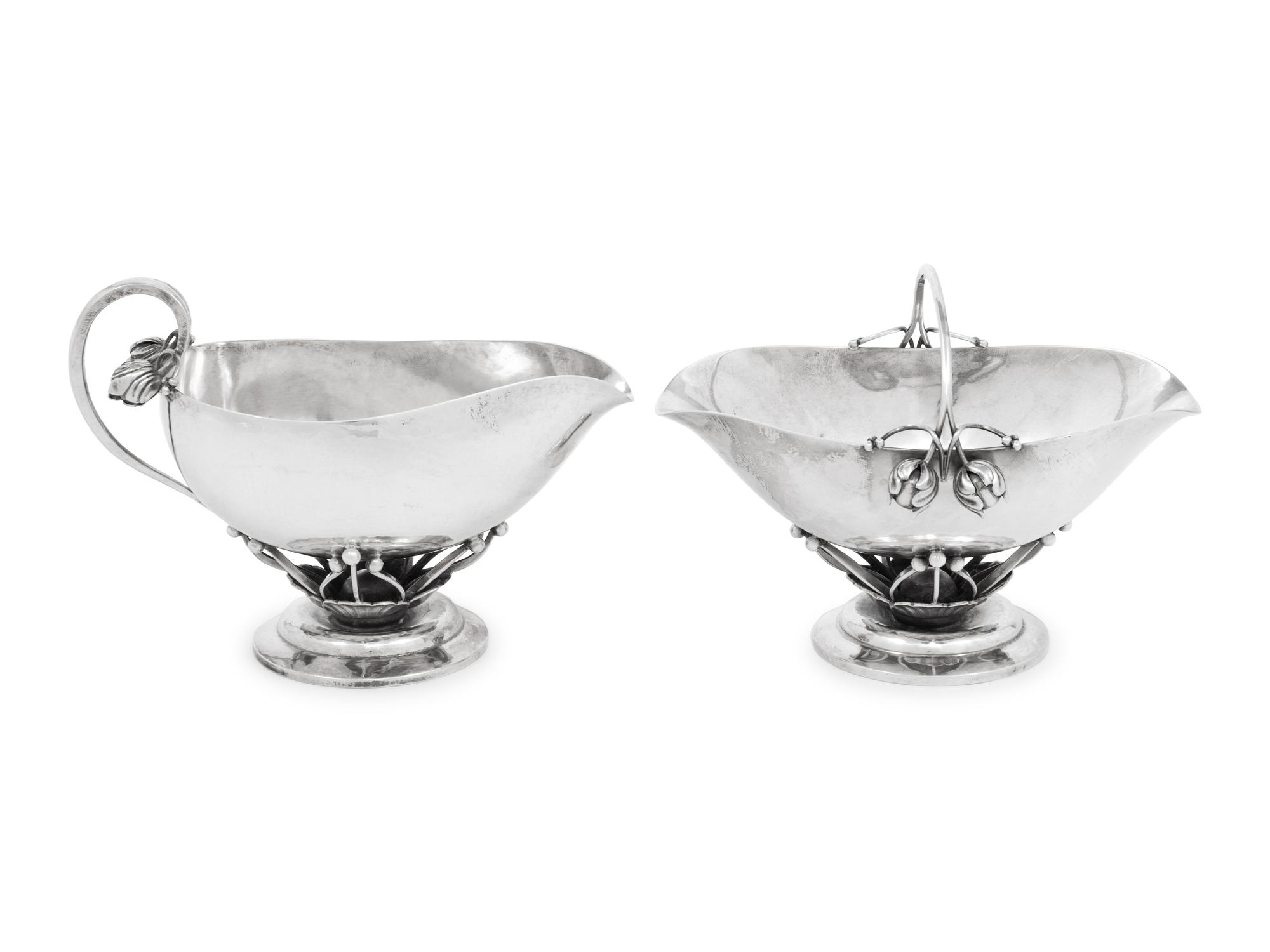 A Georg Jensen Silver Creamer and Sugar Set