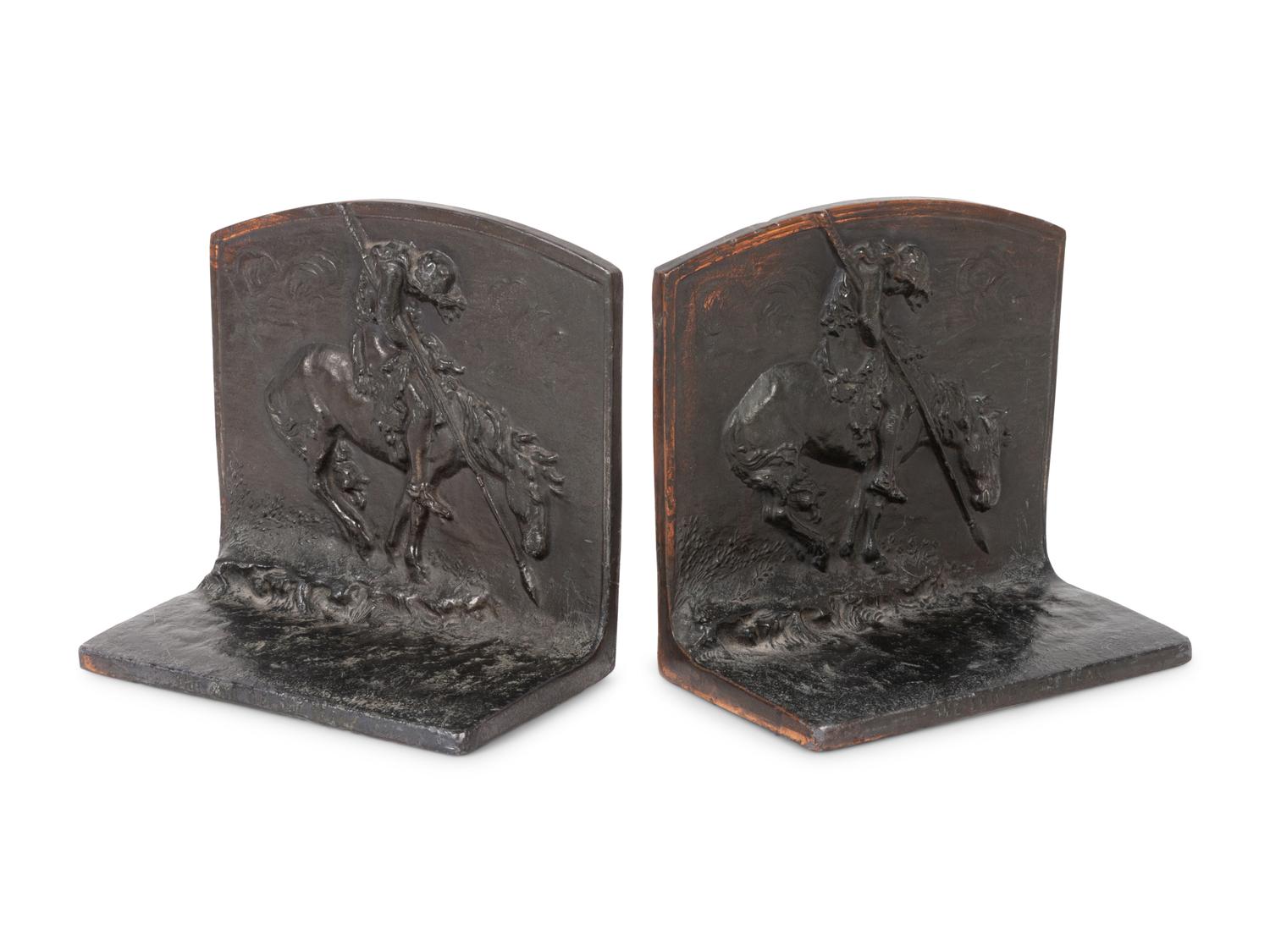 End of the Trail Bronze Bookends