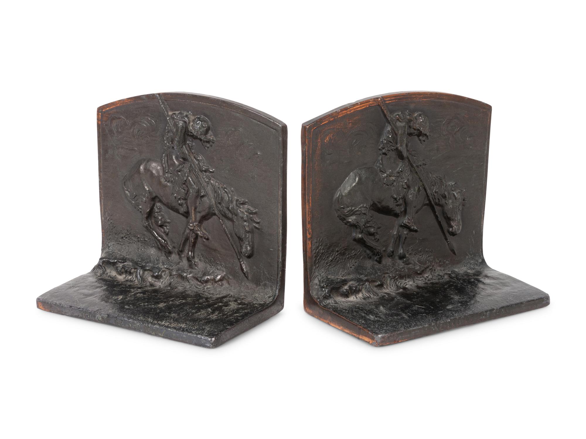 End of the Trail Bronze Bookends