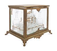 A French Gilt Bronze and Glass Cave à Liqueur