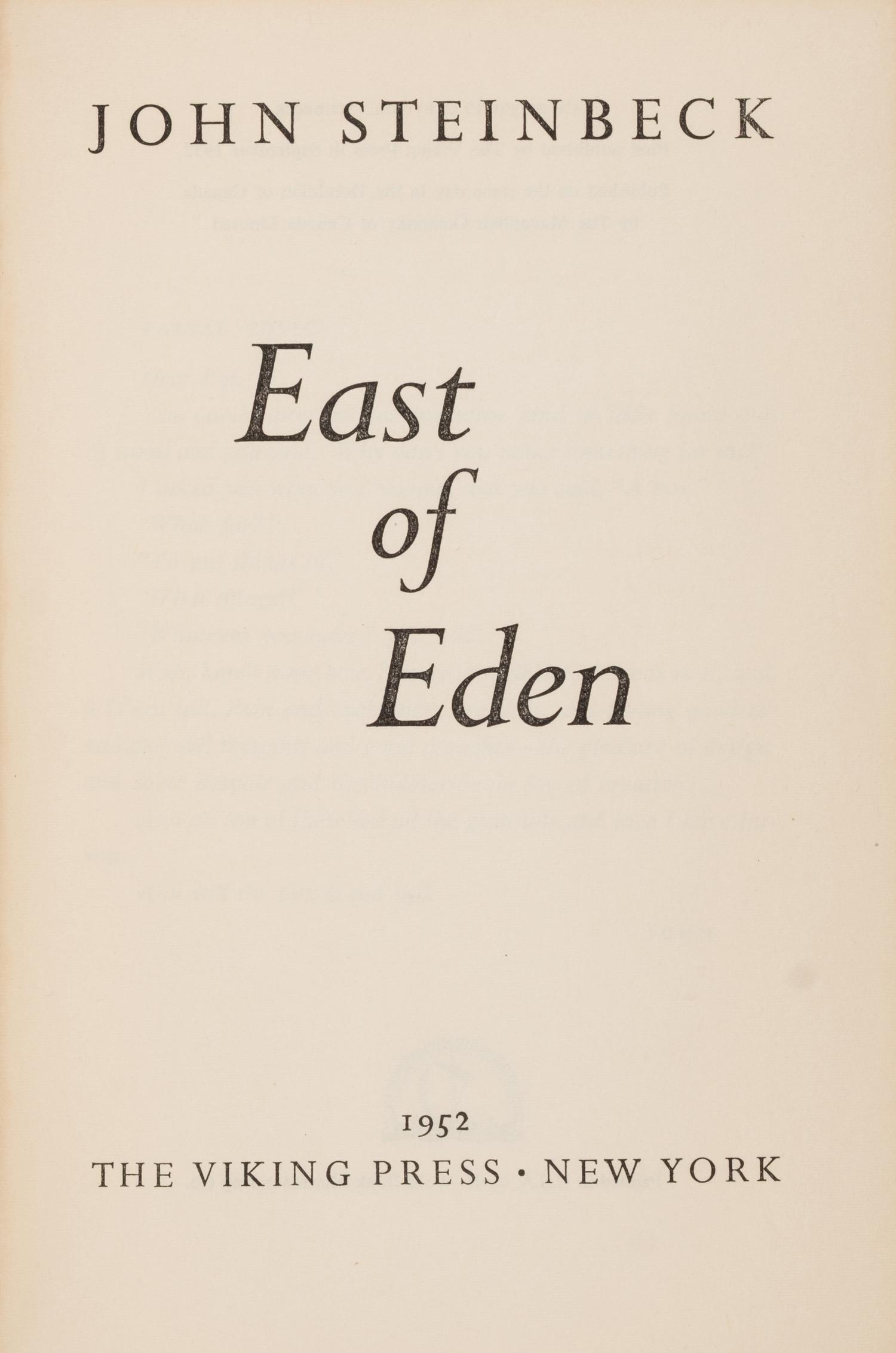 [Literature] Steinbeck, John. East of Eden