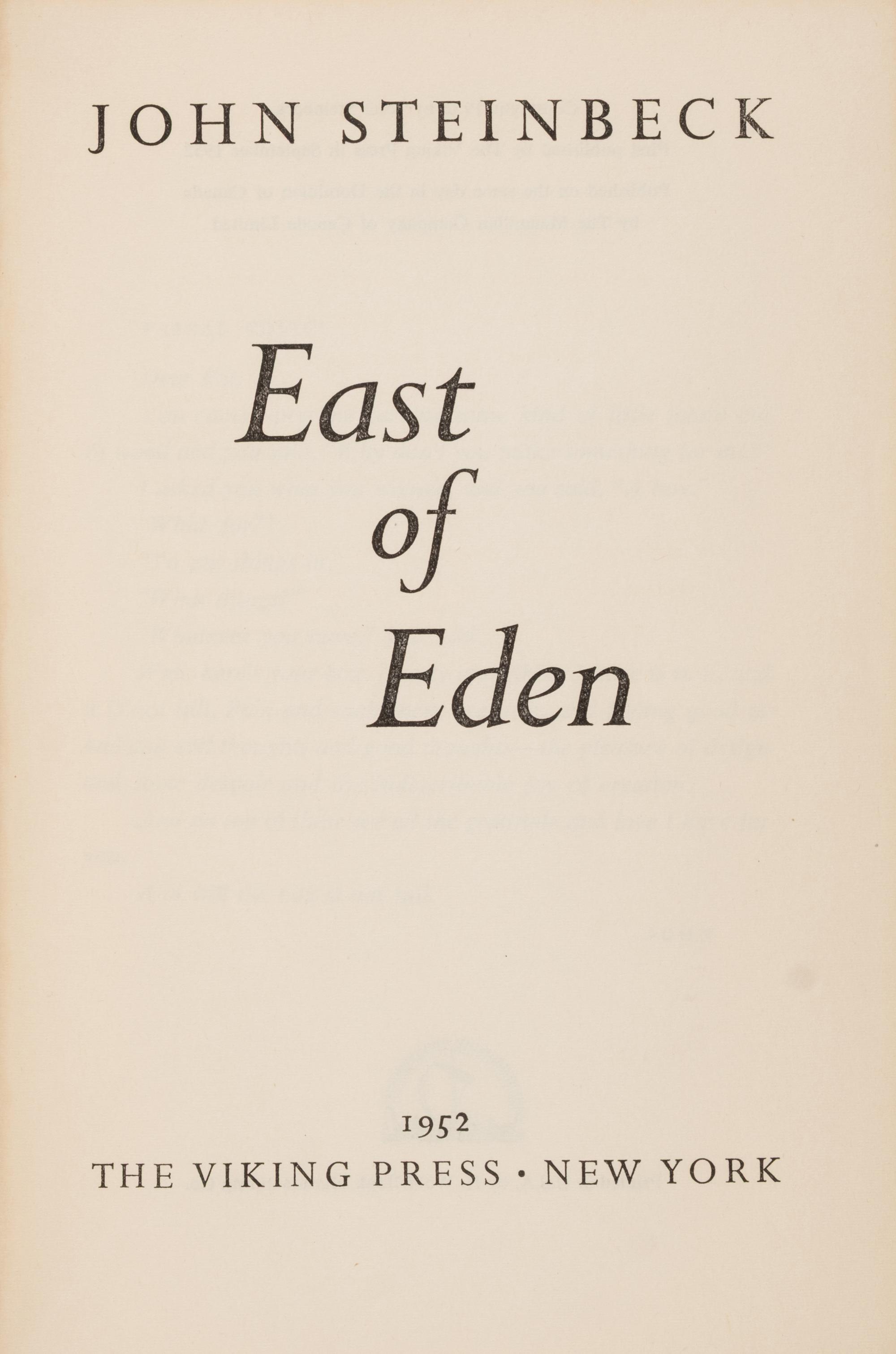 [Literature] Steinbeck, John. East of Eden