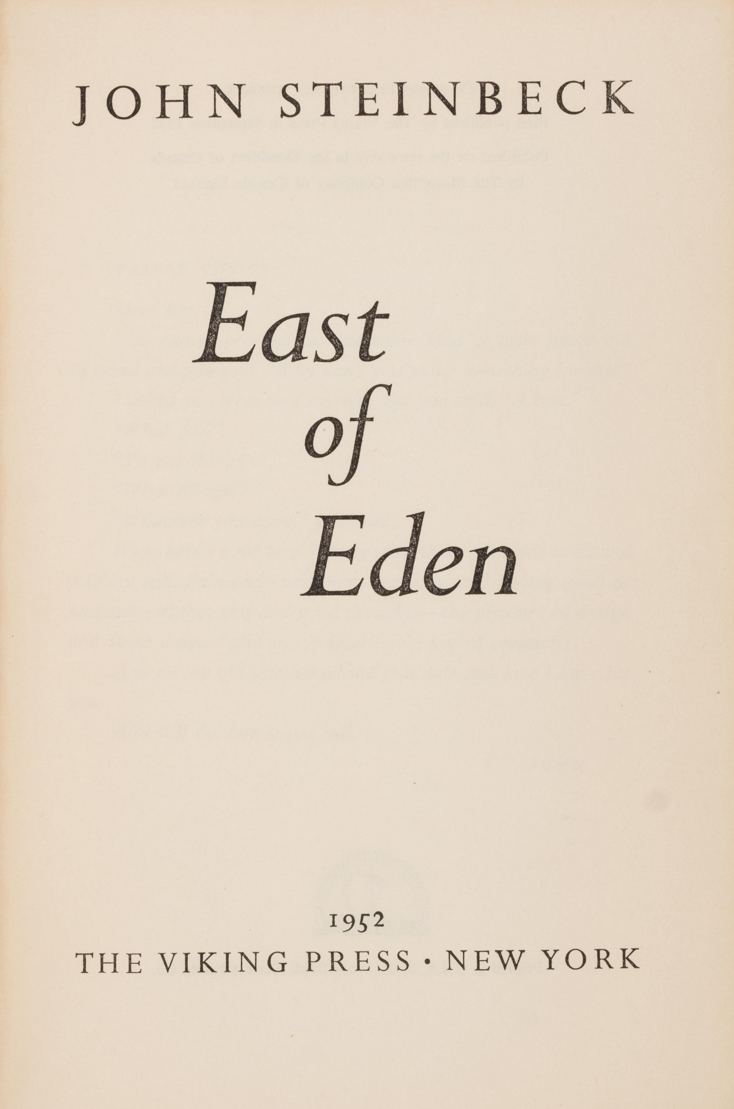 [Literature] Steinbeck, John. East of Eden