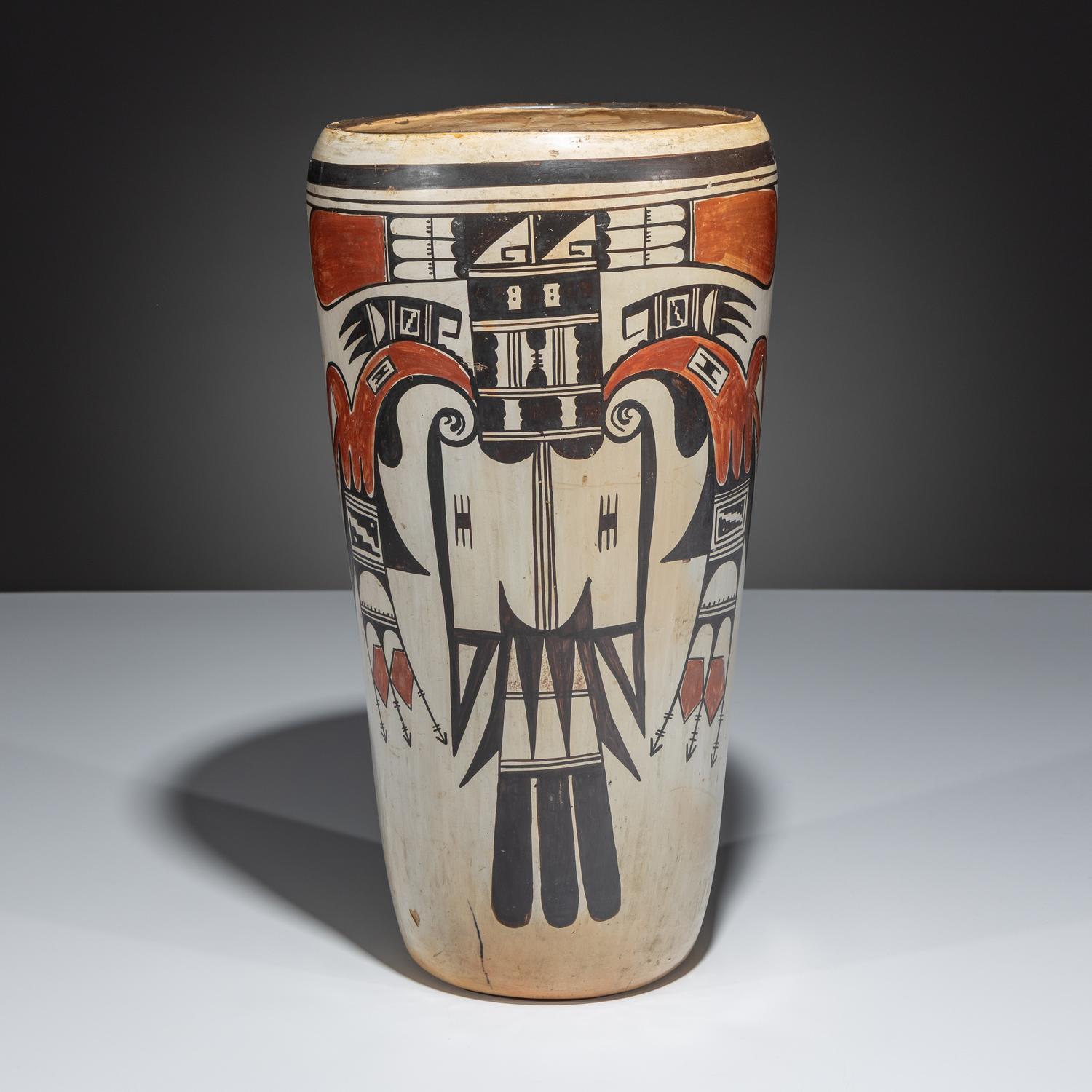 Polychrome Pottery Lamp Base