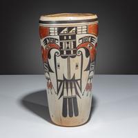 Polychrome Pottery Lamp Base