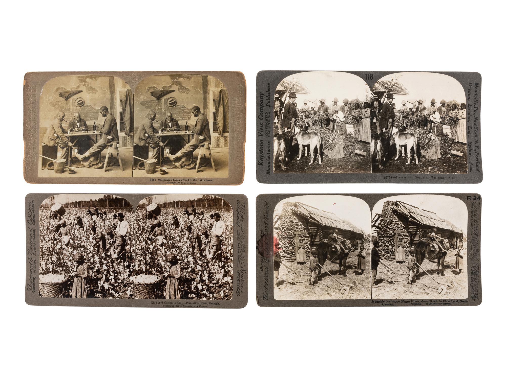 [AFRICAN AMERICANA] -- [EARLY PHOTOGRAPHY]. A group of 45 stereoviews of African American subjects, including: