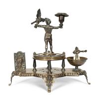A German Silver-Plate Smoking Stand