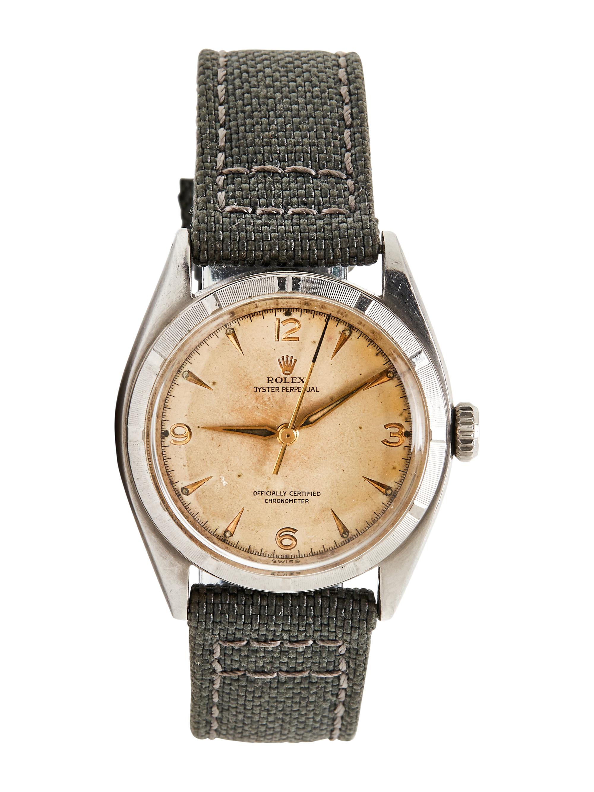 ROLEX, REF. 6085 STAINLESS STEEL 'OYSTER PERPETUAL' WATCH