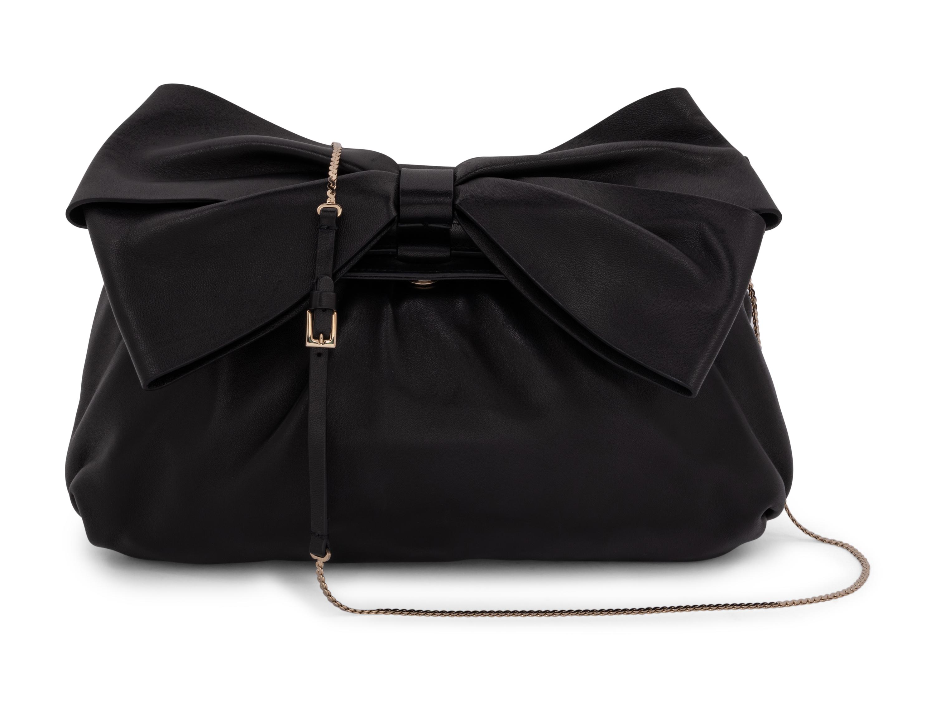 Black Valentino Leather Bow Bag