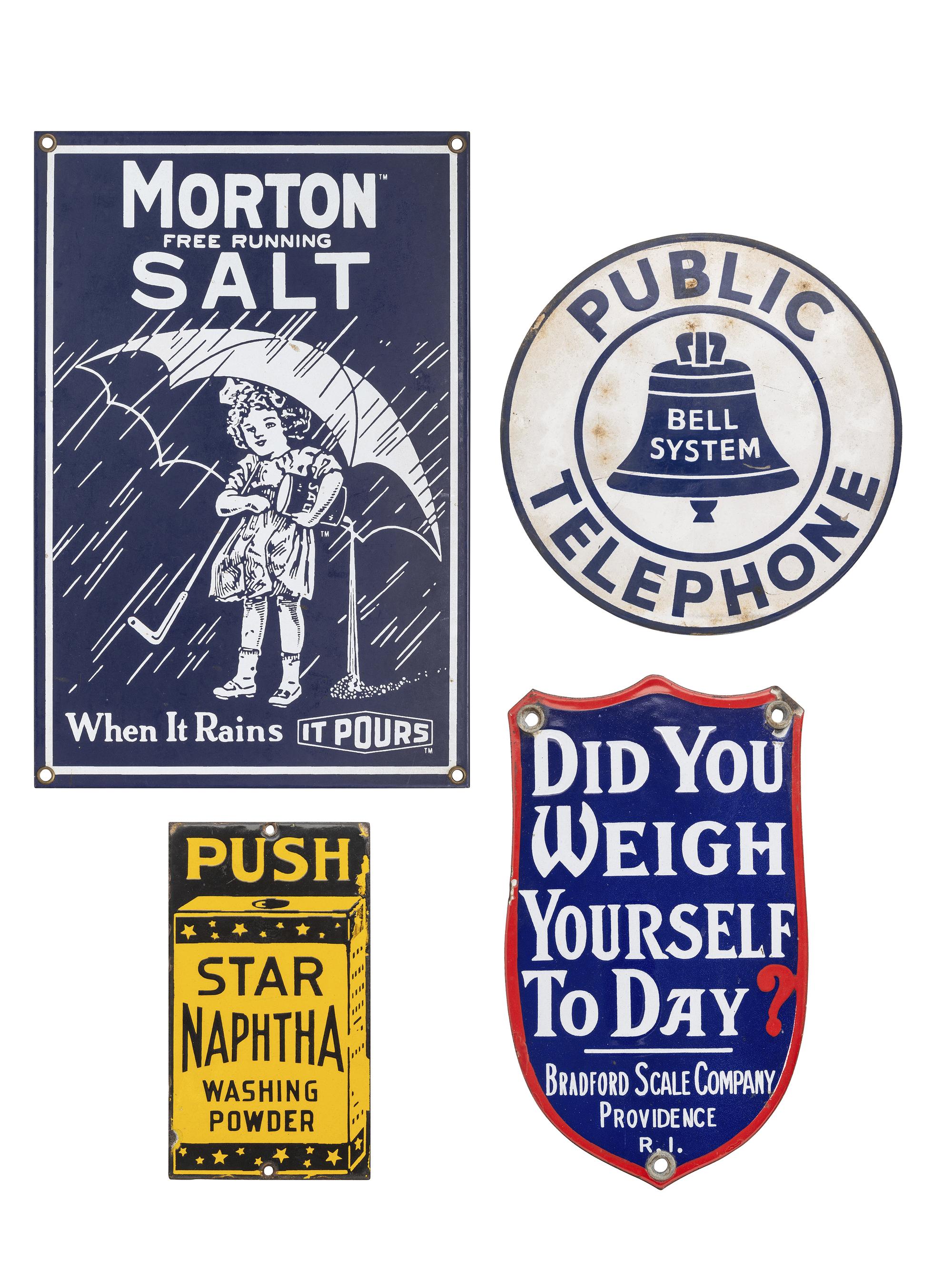 Four Porcelain Advertising Signs