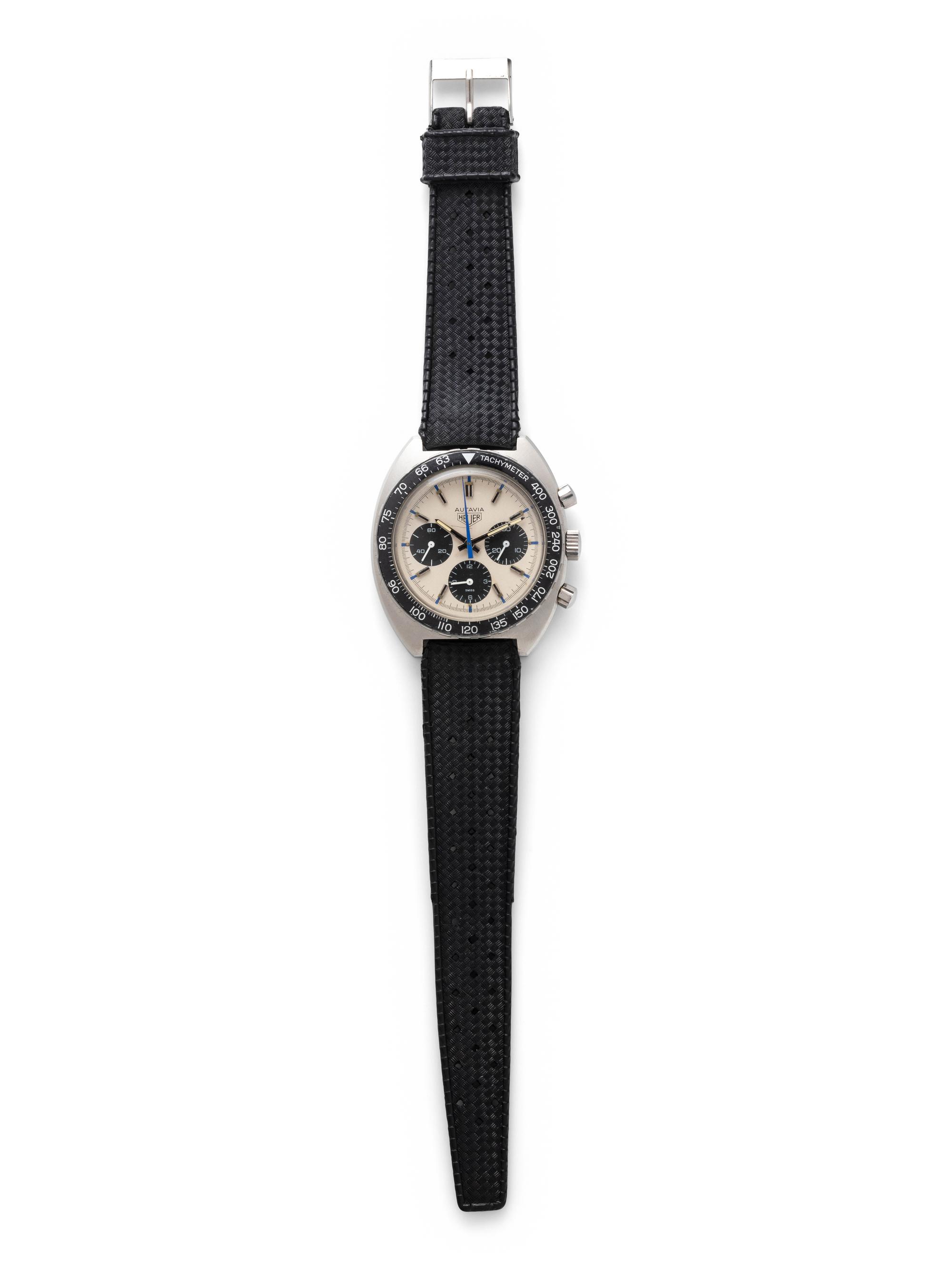 HEUER, VINTAGE, REF. 73663 STAINLESS STEEL 'AUTAVIA' CHRONOGRAPH WRISTWATCH