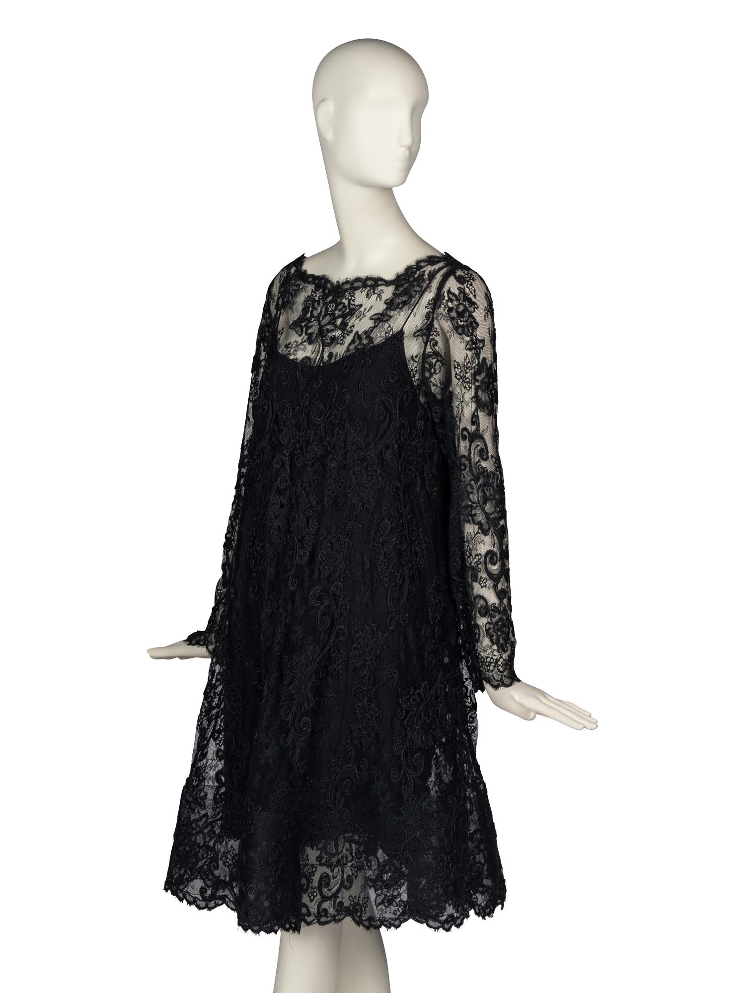 Geoffrey Beene Lace Cocktail Dress and Shawl