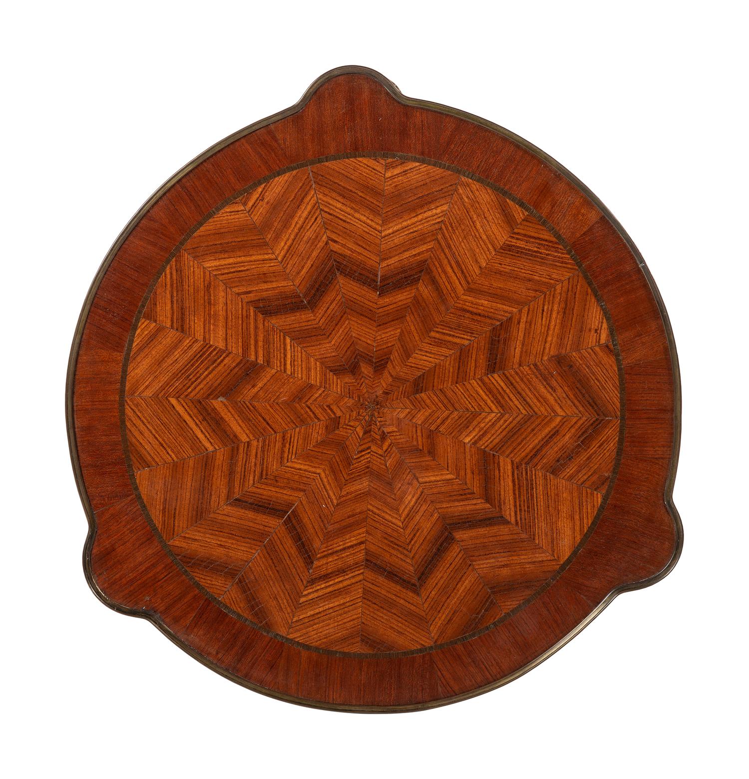 An Empire Style Inlaid Walnut and Bronze Mounted Side Table