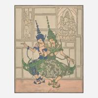 Bertha Boynton Lum 版畫一幅 (American b.1869-d.1954)