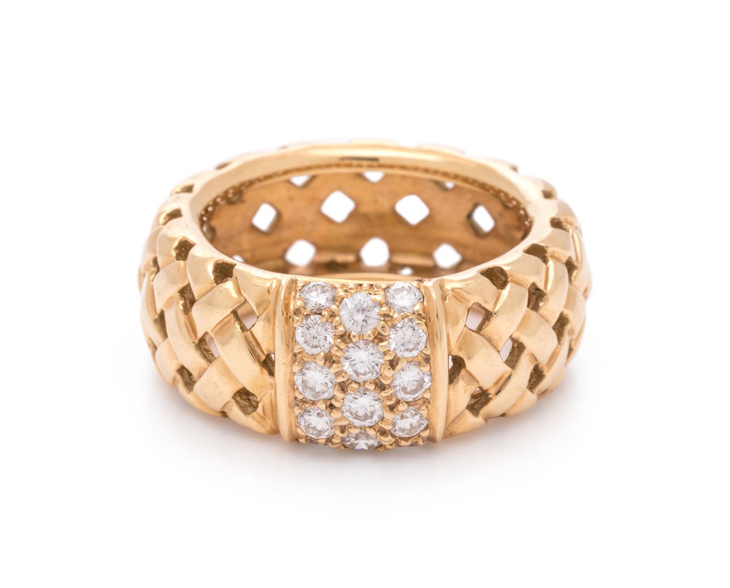 TIFFANY & CO., YELLOW GOLD AND DIAMOND 'VANNERIE' RING