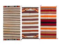 A Group of Banded Double Saddle Blankets