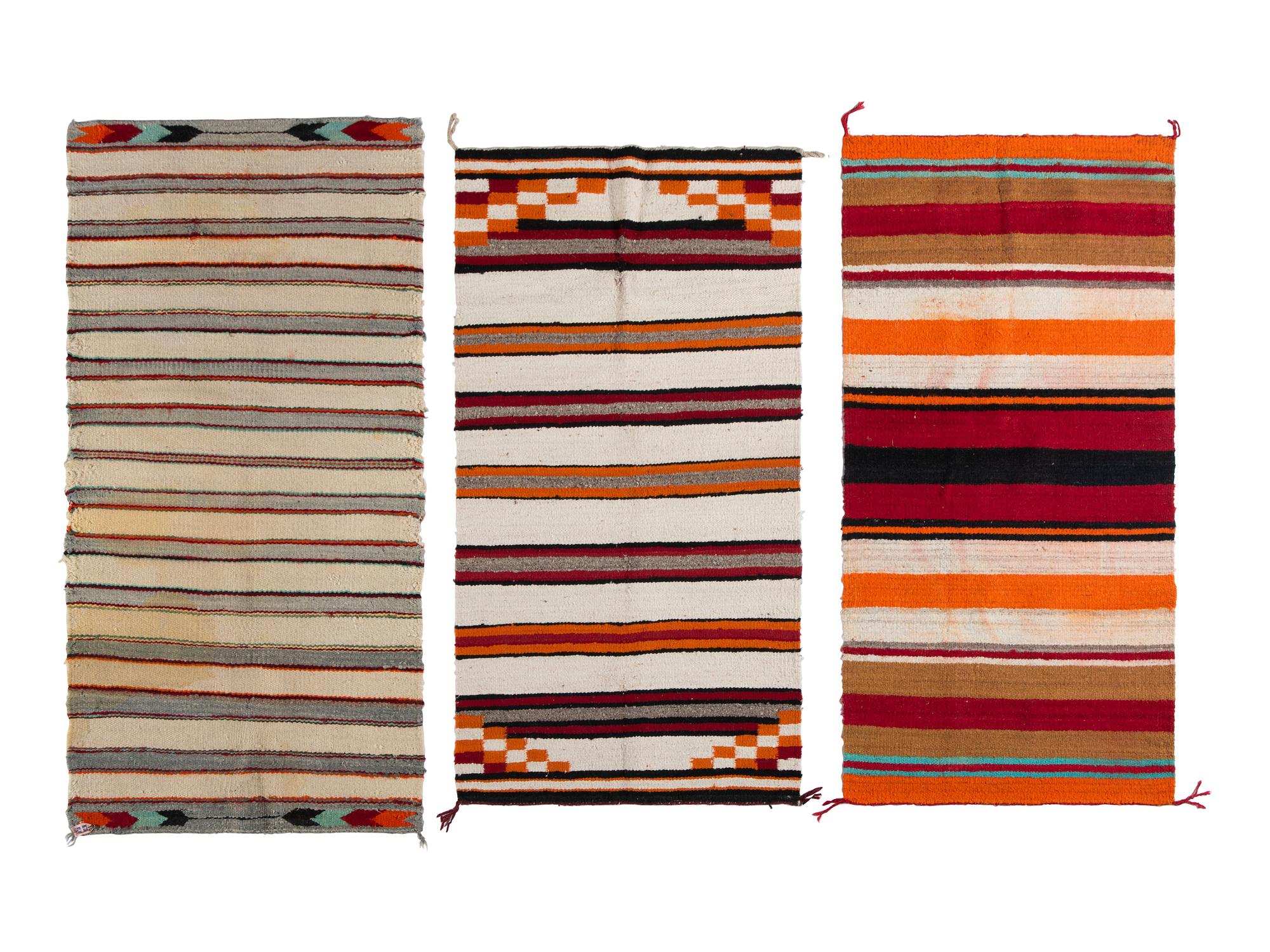 A Group of Banded Double Saddle Blankets