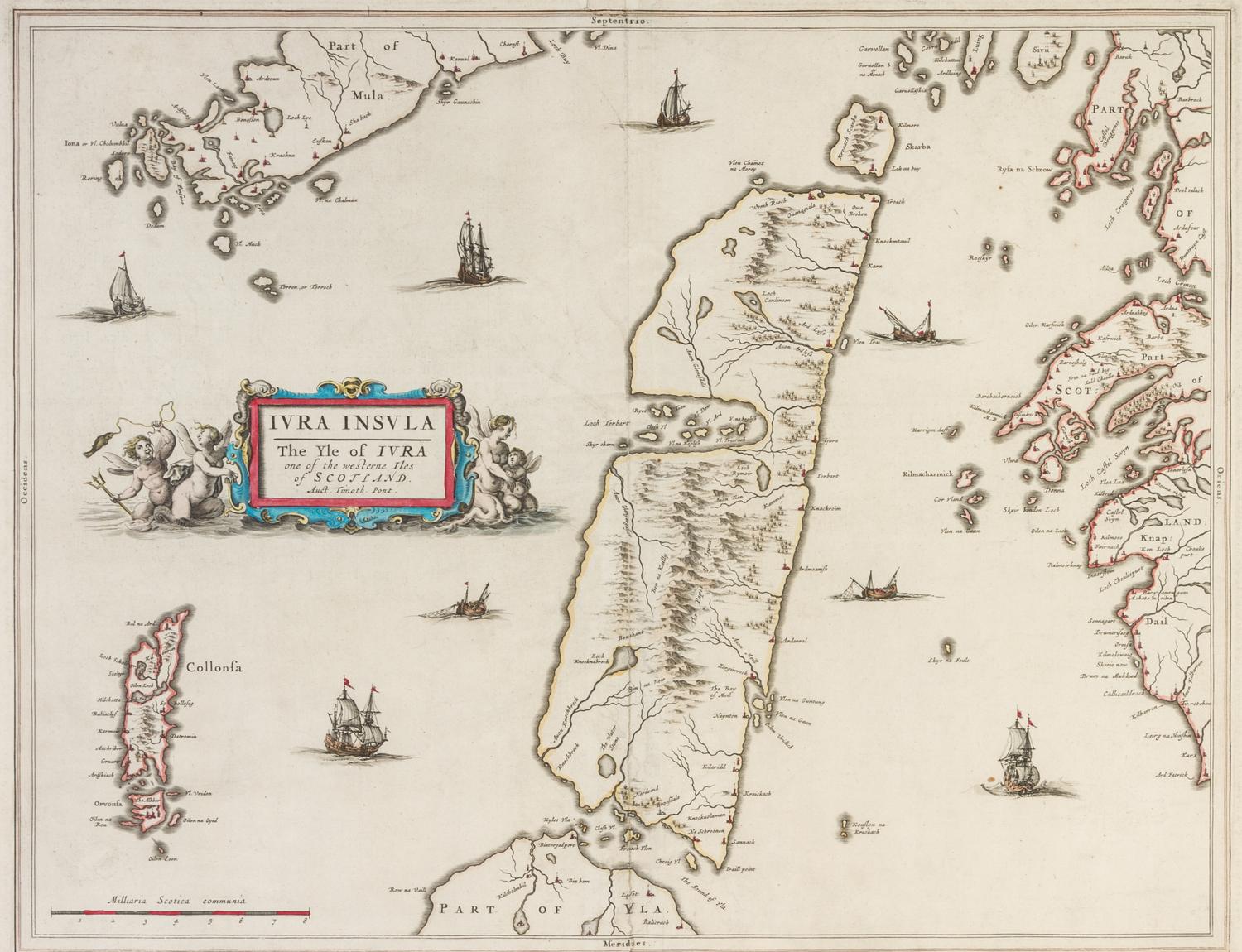 (MAP) BLAEU, JOHANNES. Iura Insula. The Yle of Iura, one of the Westerne Isles of Scotland. (Amsterdam, c. 1650).