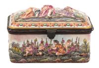 An Italian Capodimonte Brass Mounted Porcelain Box — 19TH CENTURY