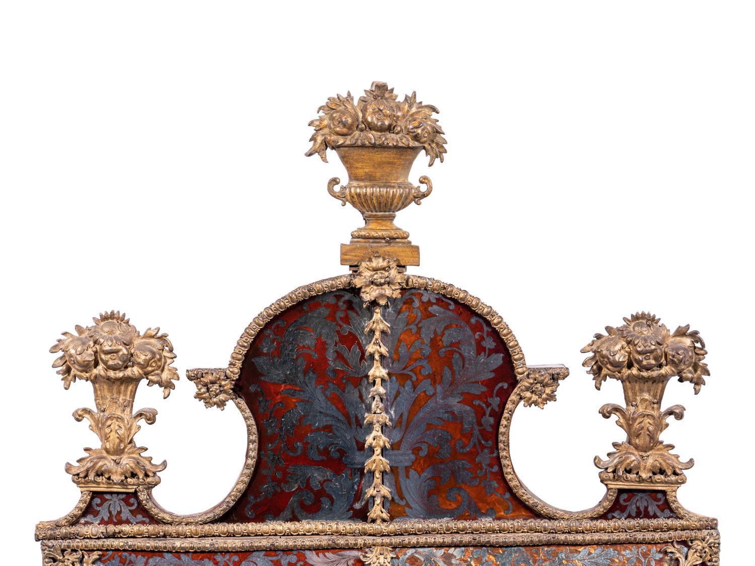 A Swedish Baroque Verre Églomisé and Giltwood Mirror