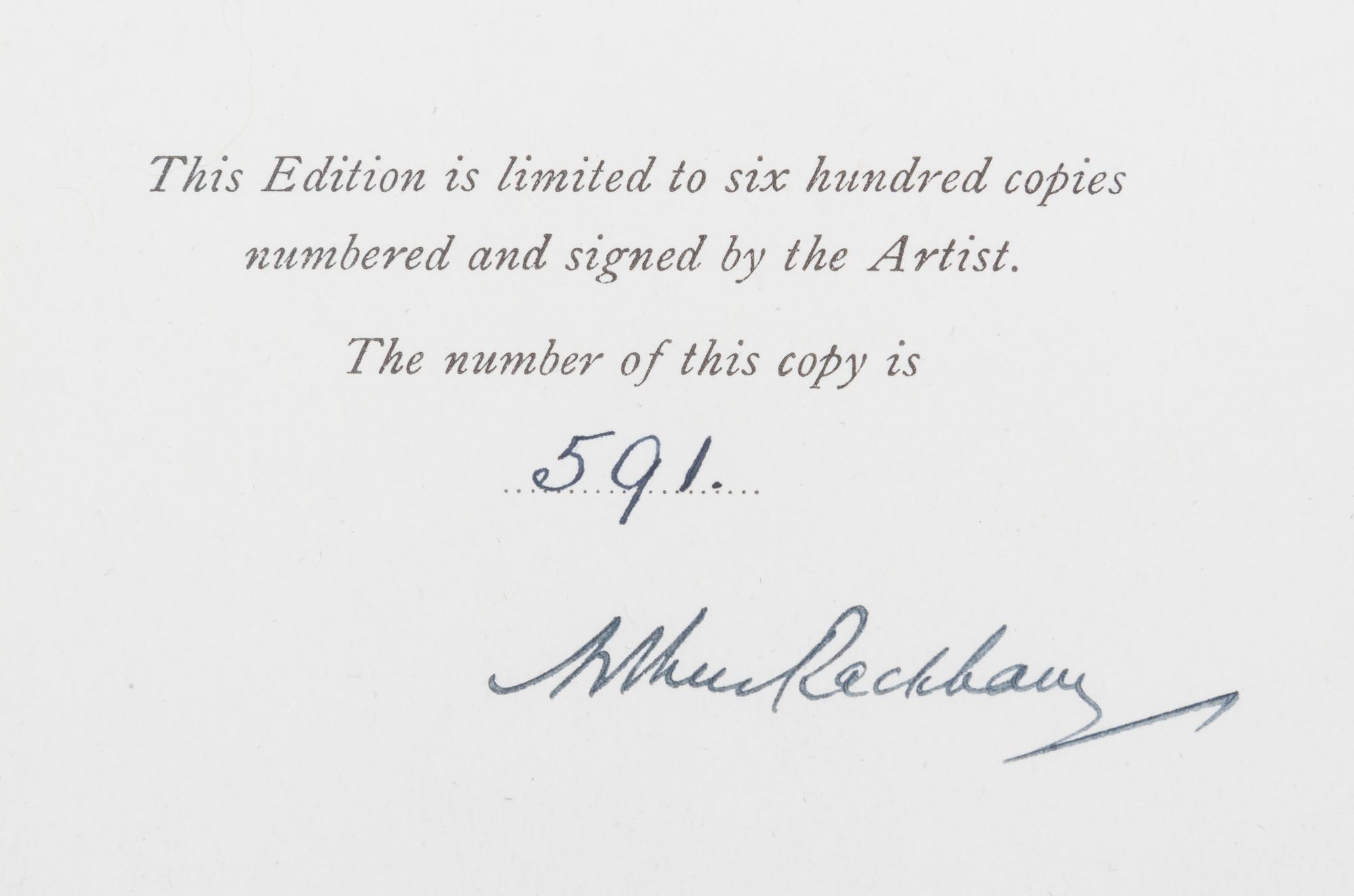 (HALPIN, BILL; RACKHAM, ARTHUR) HAWTHORNE, NATHANIEL. A Wonder Book. London, n.d. Finely bound. Limited, signed.