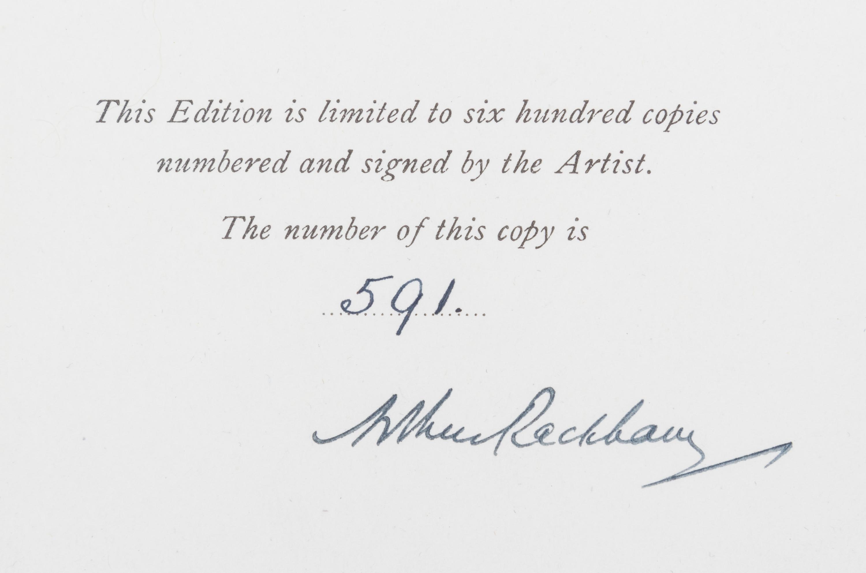 (HALPIN, BILL; RACKHAM, ARTHUR) HAWTHORNE, NATHANIEL. A Wonder Book. London, n.d. Finely bound. Limited, signed.