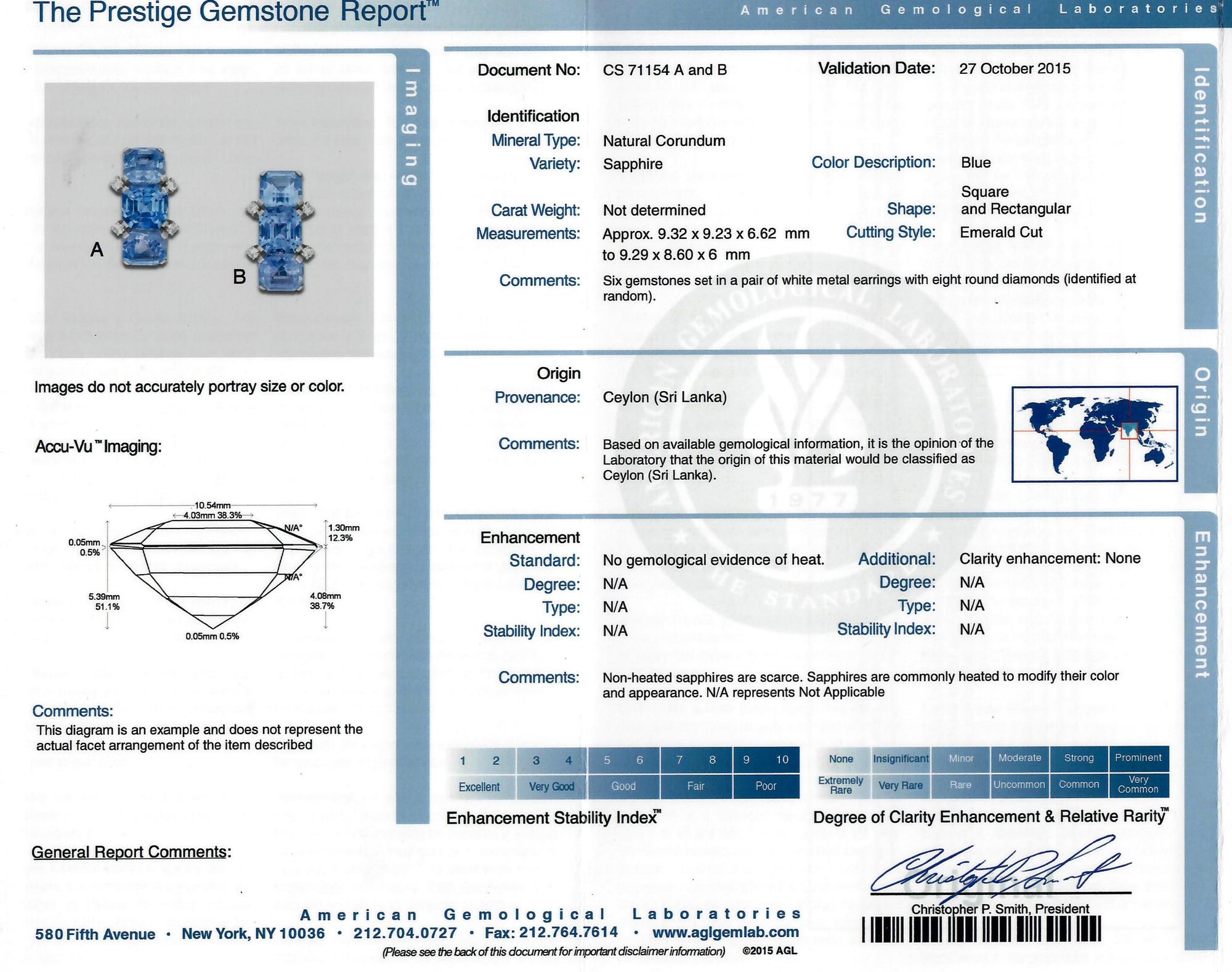 SAPPHIRE AND DIAMOND EARCLIPS