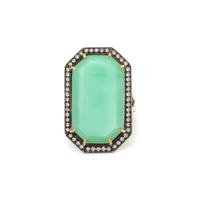 SYLVA & CIE, CHRYSOPRASE AND DIAMOND RING