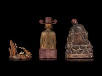 Three Asian Carved Wood Articles