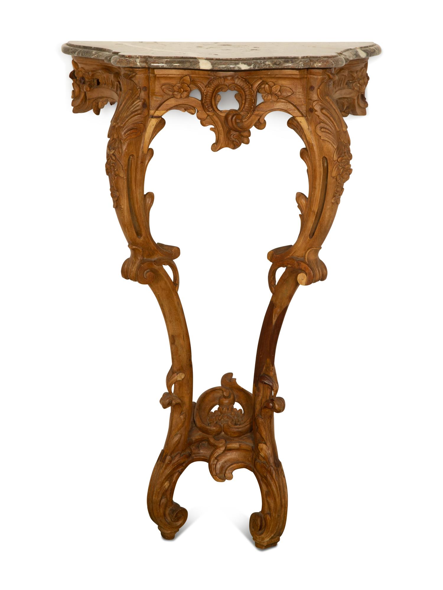A Louis XV Style Marble-Top Console Table