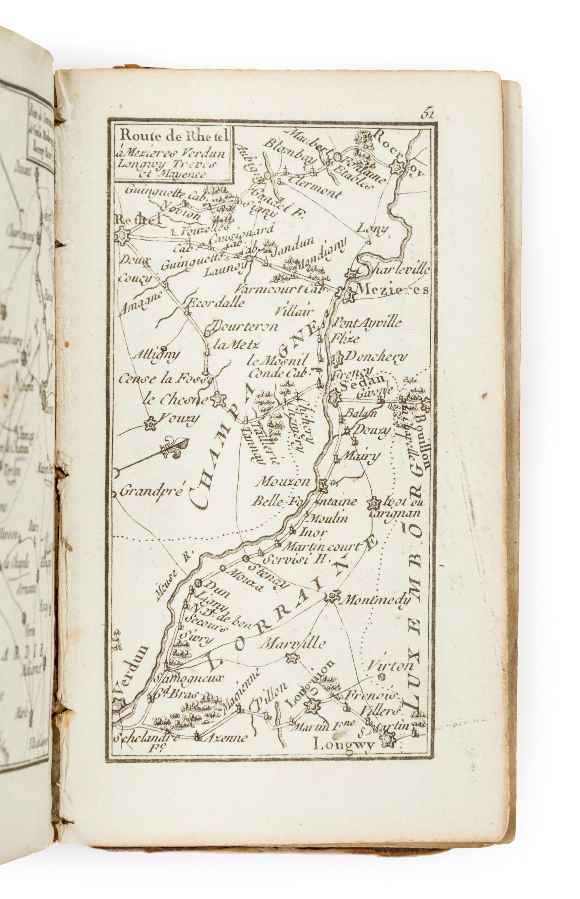 [ROAD ATLAS, MINIATURE]. DESNOS, Louis Charles (1725-1805) Etrennes utiles et nécéssaires aux commercans et voyageurs. Paris, 1771.