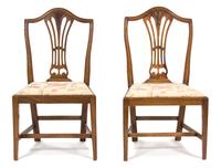A Pair of George III Style Mahogany Side Chairs Height 37 inches. — 20TH CENTURY