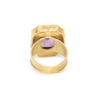 YELLOW GOLD AND AMETHYST RING