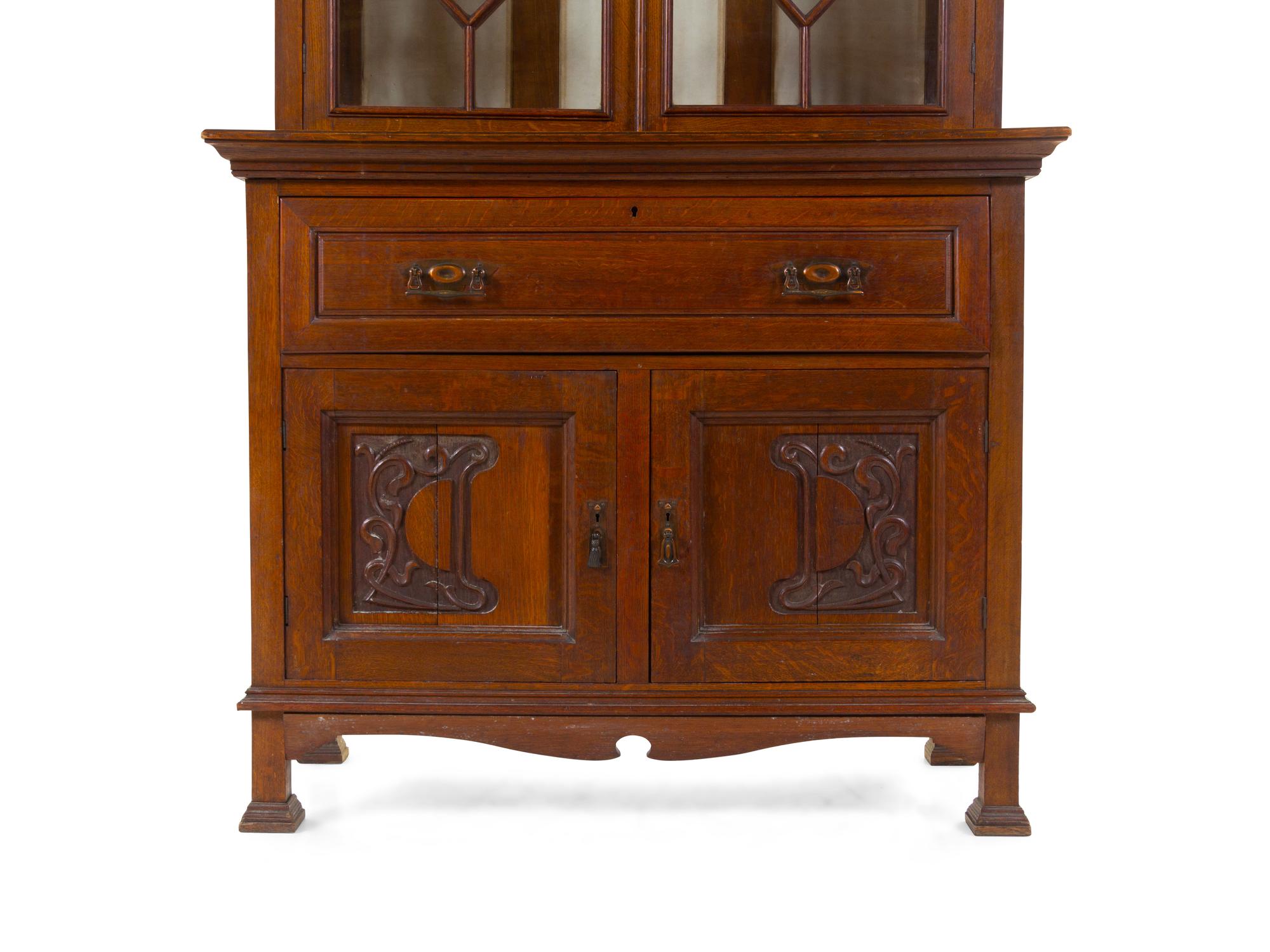 An Art Nouveau Oak Bookcase
