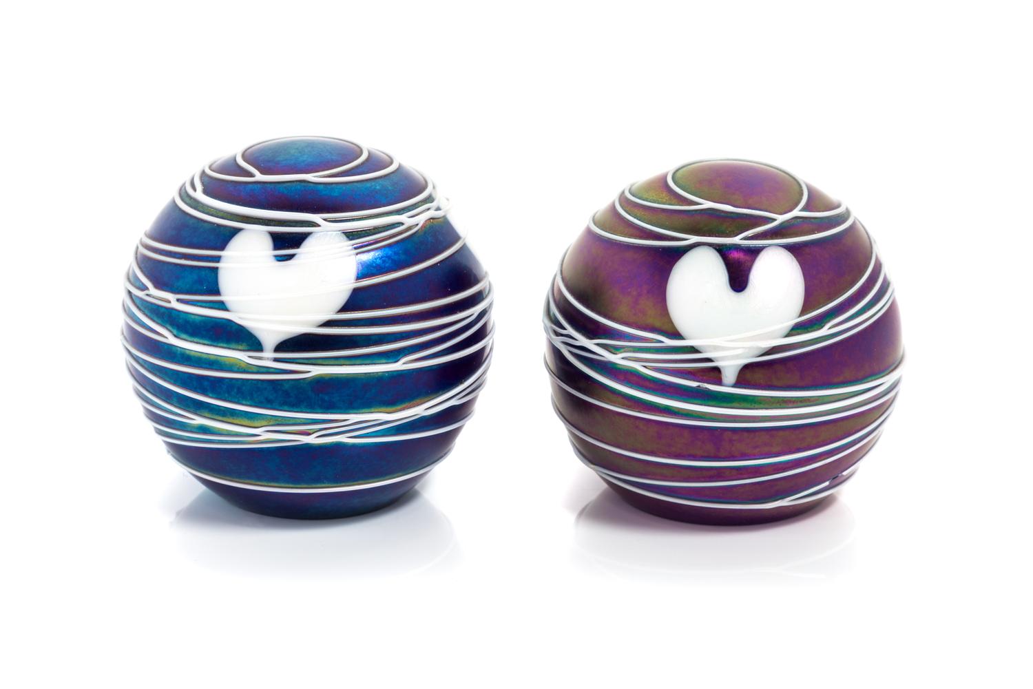 Terry Crider, 1981, a group of two paperweights