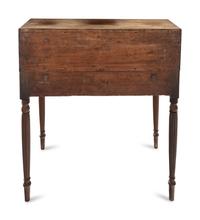 A Late Federal Brass-Mounted Mahogany and Maple Campaign Desk