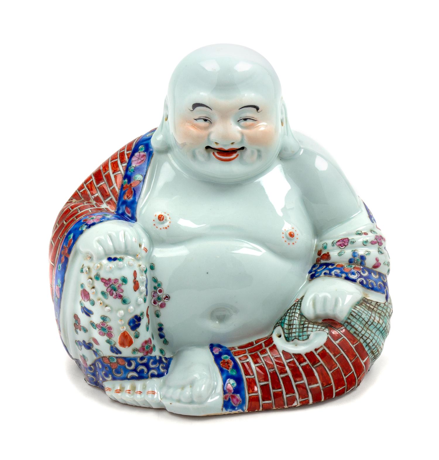 A Chinese Famille Rose Porcelain Figure of Laughing Buddha