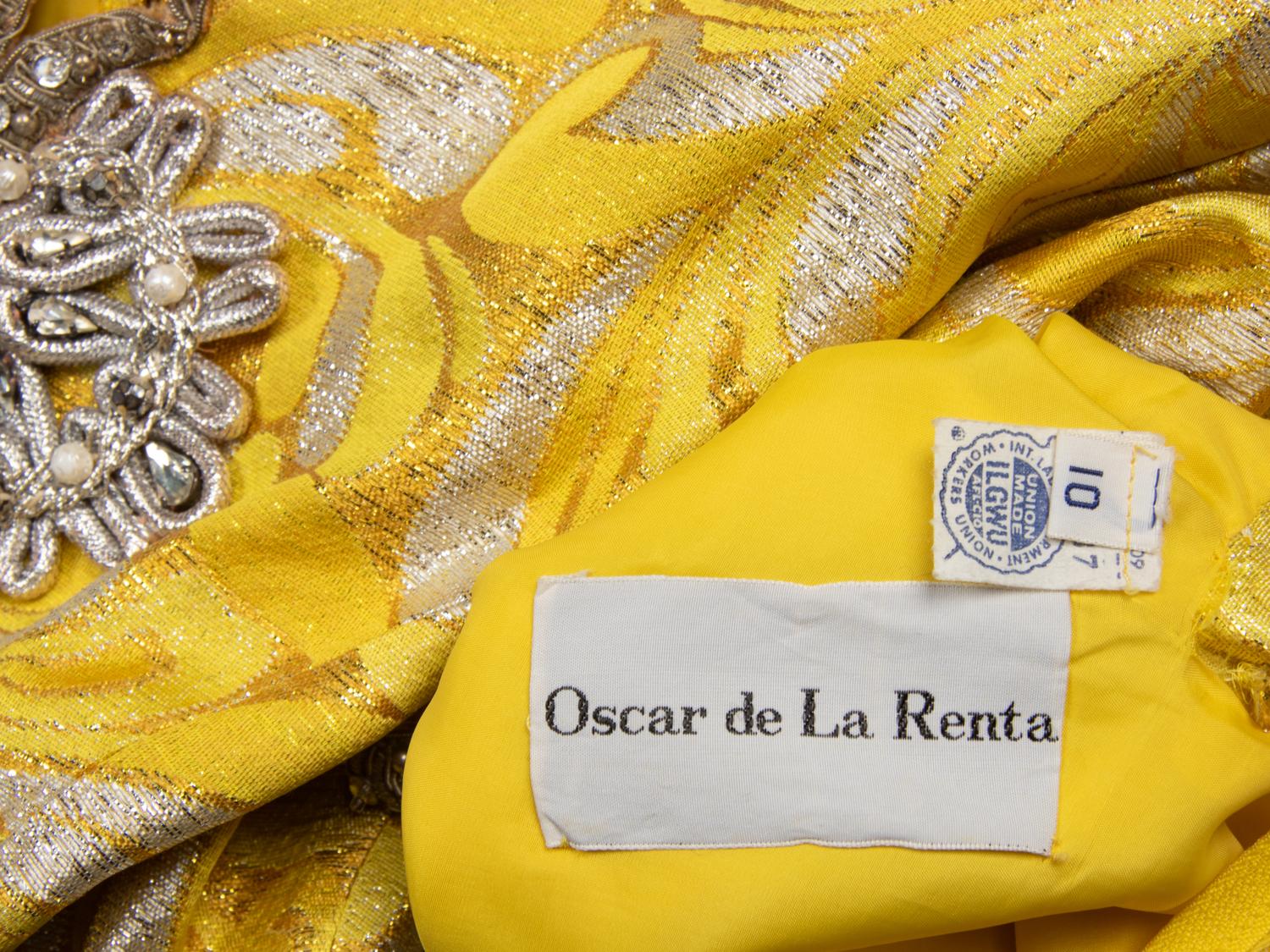 Oscar de la Renta, Yellow Brocade Gown, 1968