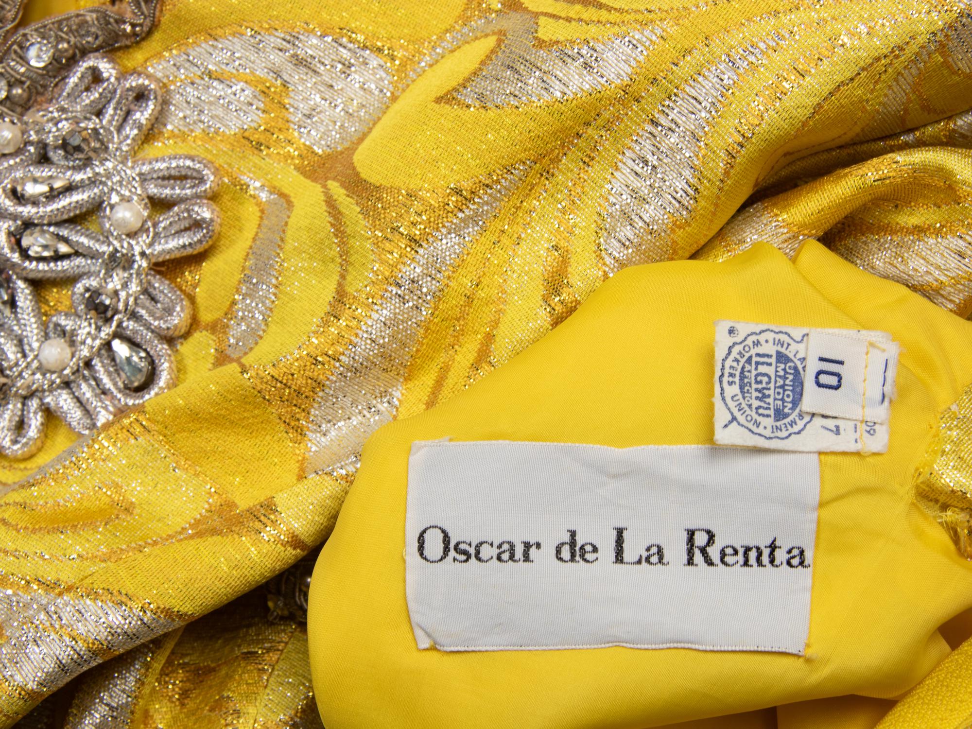 Oscar de la Renta, Yellow Brocade Gown, 1968
