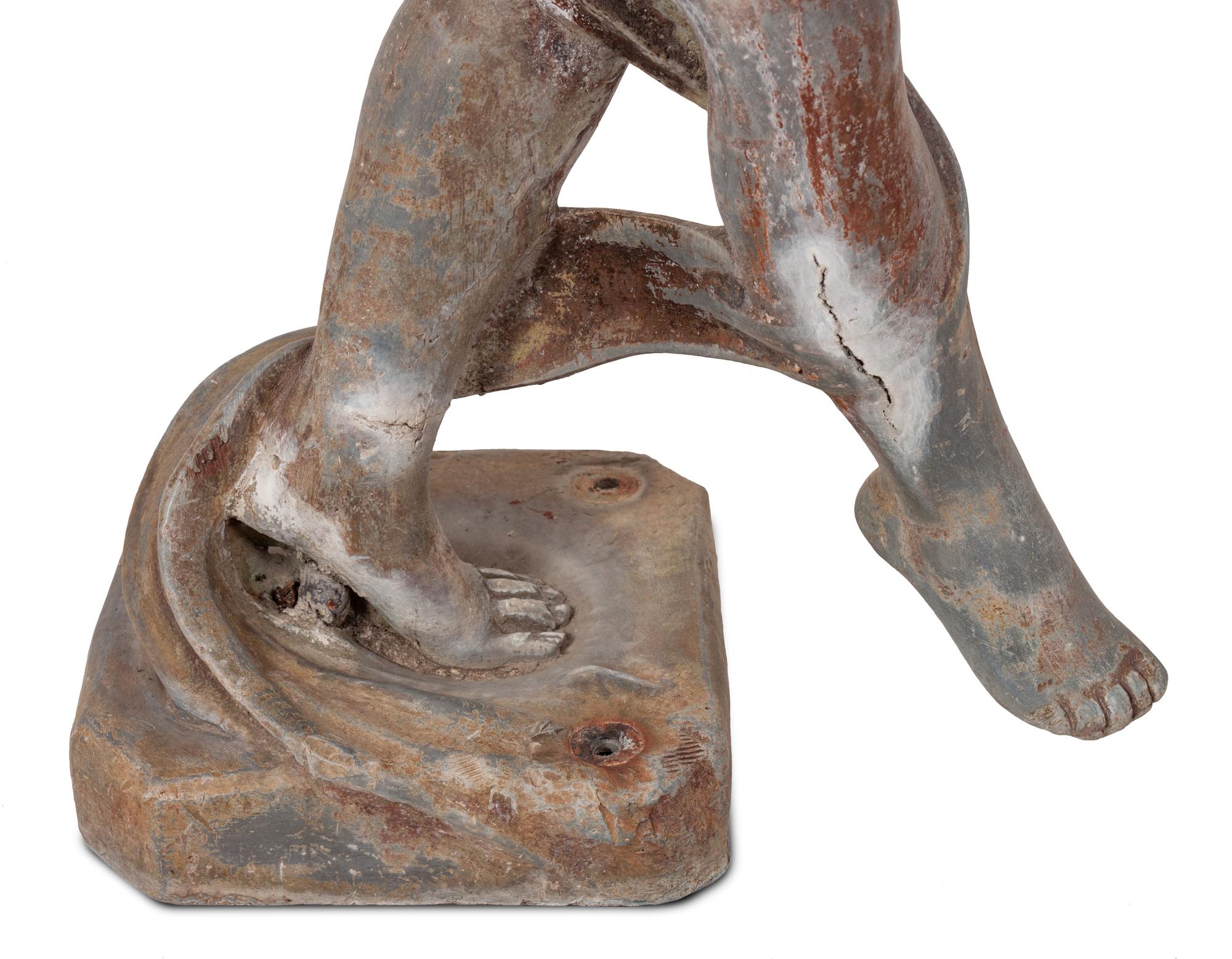 A Cast Lead Fountain Statue