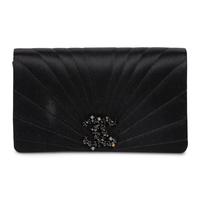 Chanel, Flap Clutch in Quilted Black Satin