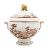 A Continental Porcelain Covered Soup Tureen