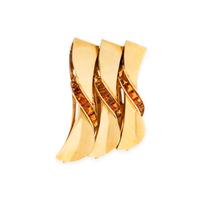 VAN CLEEF & ARPELS, BICOLOR GOLD AND CITRINE CONVERTIBLE DRESS CLIP