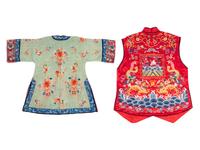 Two Chinese Embroidered Silk Articles